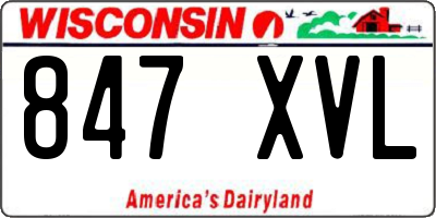 WI license plate 847XVL