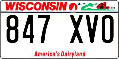 WI license plate 847XVO