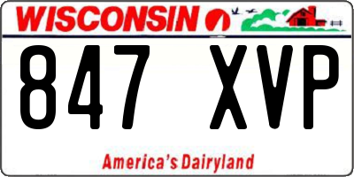 WI license plate 847XVP