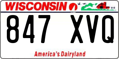 WI license plate 847XVQ