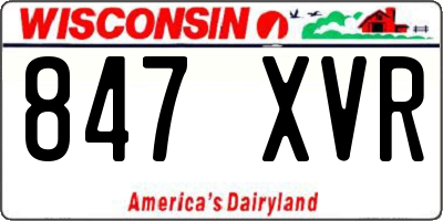 WI license plate 847XVR
