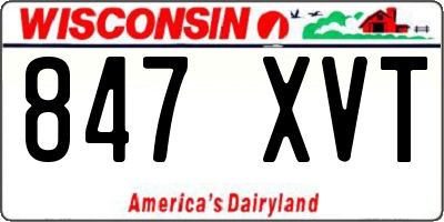 WI license plate 847XVT