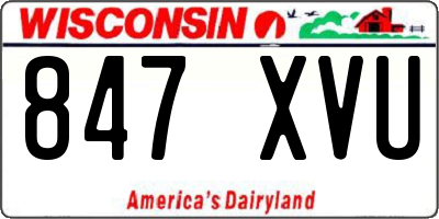 WI license plate 847XVU