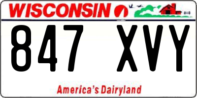 WI license plate 847XVY