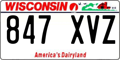 WI license plate 847XVZ