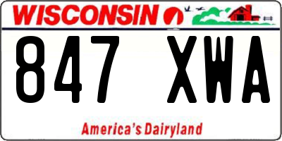 WI license plate 847XWA