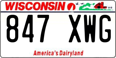 WI license plate 847XWG
