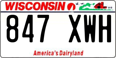 WI license plate 847XWH