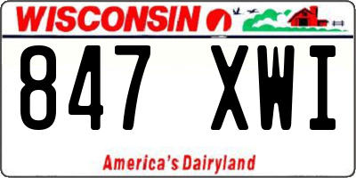 WI license plate 847XWI