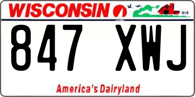 WI license plate 847XWJ