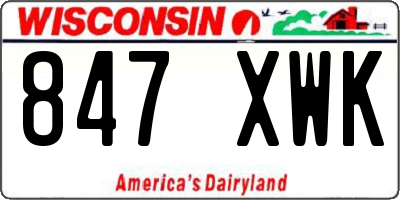 WI license plate 847XWK