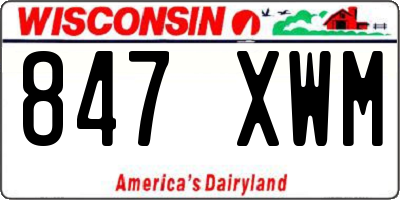 WI license plate 847XWM
