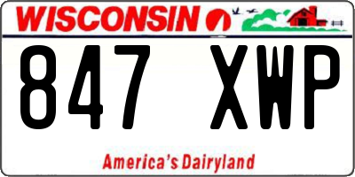 WI license plate 847XWP