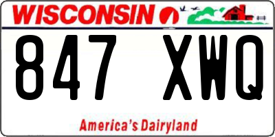 WI license plate 847XWQ
