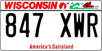WI license plate 847XWR