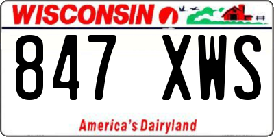 WI license plate 847XWS