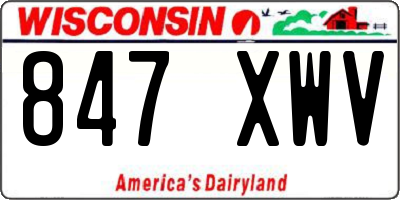 WI license plate 847XWV
