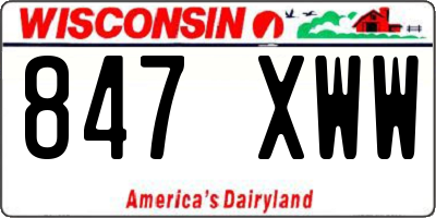 WI license plate 847XWW