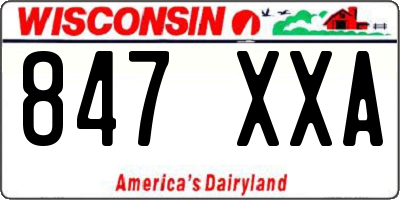 WI license plate 847XXA