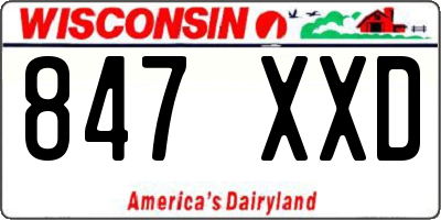 WI license plate 847XXD