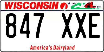 WI license plate 847XXE