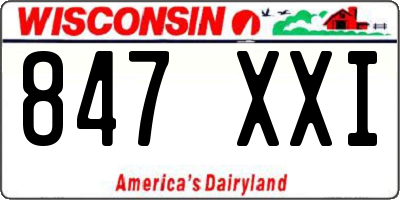 WI license plate 847XXI
