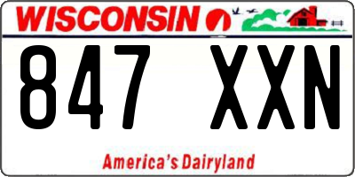 WI license plate 847XXN