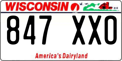 WI license plate 847XXO