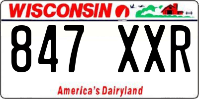 WI license plate 847XXR