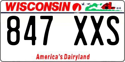 WI license plate 847XXS