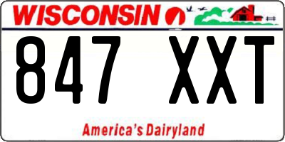 WI license plate 847XXT