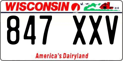 WI license plate 847XXV
