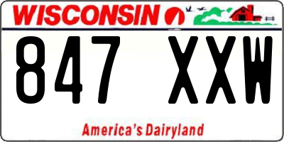 WI license plate 847XXW