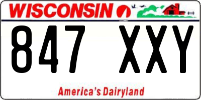 WI license plate 847XXY
