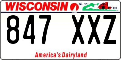 WI license plate 847XXZ