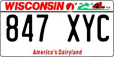 WI license plate 847XYC