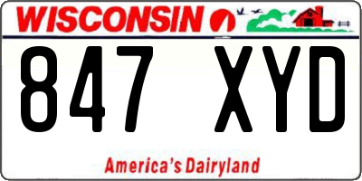 WI license plate 847XYD