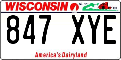 WI license plate 847XYE
