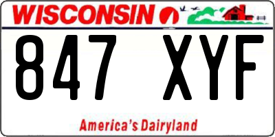 WI license plate 847XYF