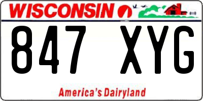 WI license plate 847XYG