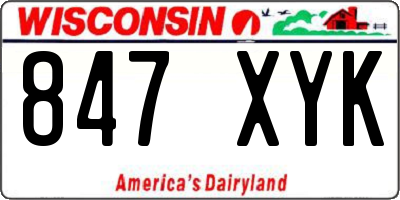 WI license plate 847XYK