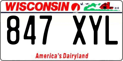 WI license plate 847XYL