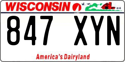 WI license plate 847XYN