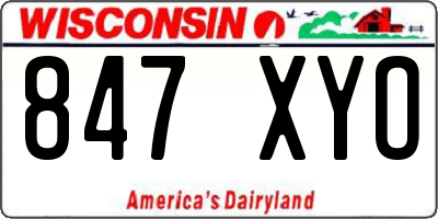 WI license plate 847XYO