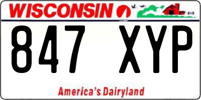 WI license plate 847XYP