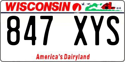 WI license plate 847XYS