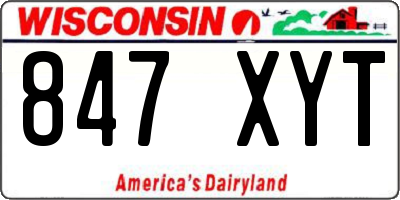 WI license plate 847XYT