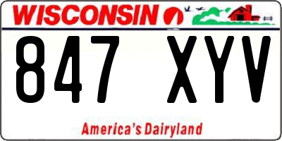 WI license plate 847XYV