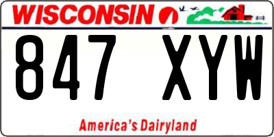 WI license plate 847XYW