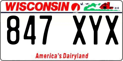 WI license plate 847XYX